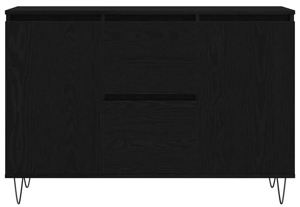 vidaXL Πλαϊνό γραφείο Μαύρη Οξυά 101,5 x 35 x 70 εκ Επεξεργασμένο ξύλο