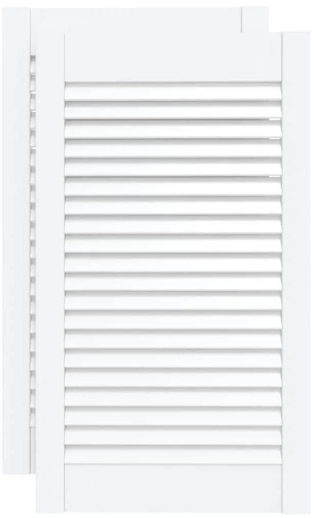 vidaXL Πορτάκια με Περσίδες 2 Τεμ. Λευκά 69x39,4εκ Μασίφ Ξύλο Πεύκου