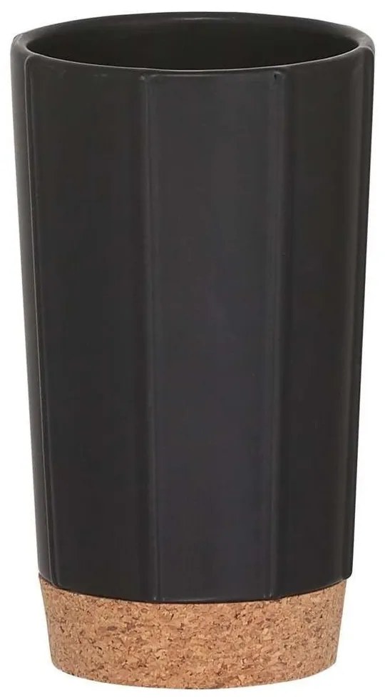 Ποτήρι Οδοντόβουρτσας Cork Black Sealskin Porcelain
