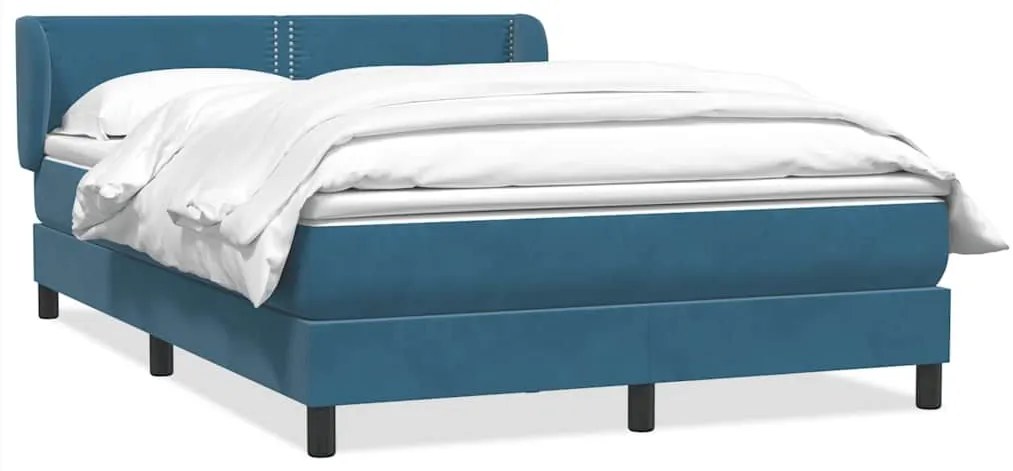 Box Spring κρεβάτι με στρώμα σκούρο μπλε 160x220 cm Βελούδινο - Μπλε