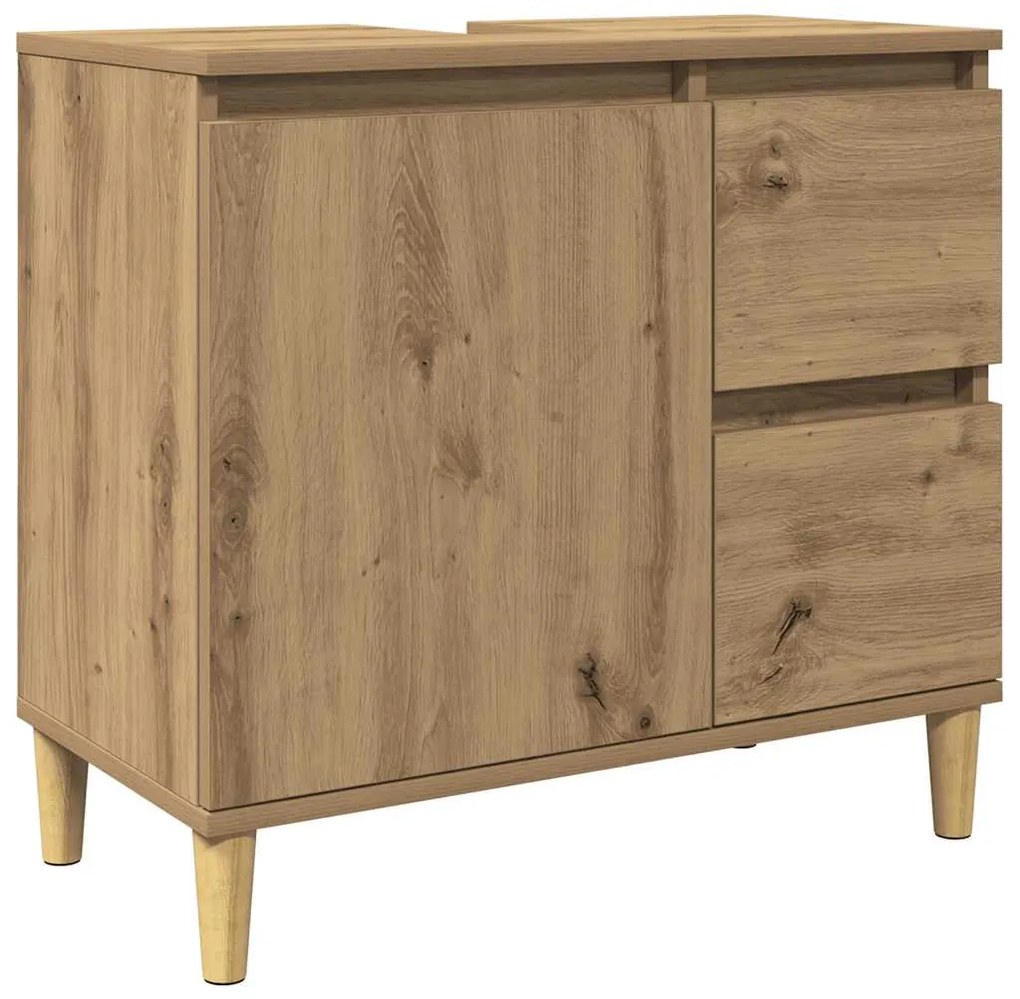vidaXL Ντουλάπι Νιπτήρα Αρτισιανή Δρυς 65x33x60 εκ. Επεξ. Ξύλο