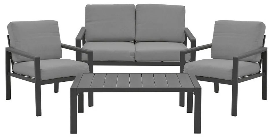 Σαλόνι Κήπου Fashionable 152-000060 (Σετ 4τμχ) 100x58x35/64x72,3x67/118x72,3x67cm Anthracite απόχρωση 4 Θέσεων