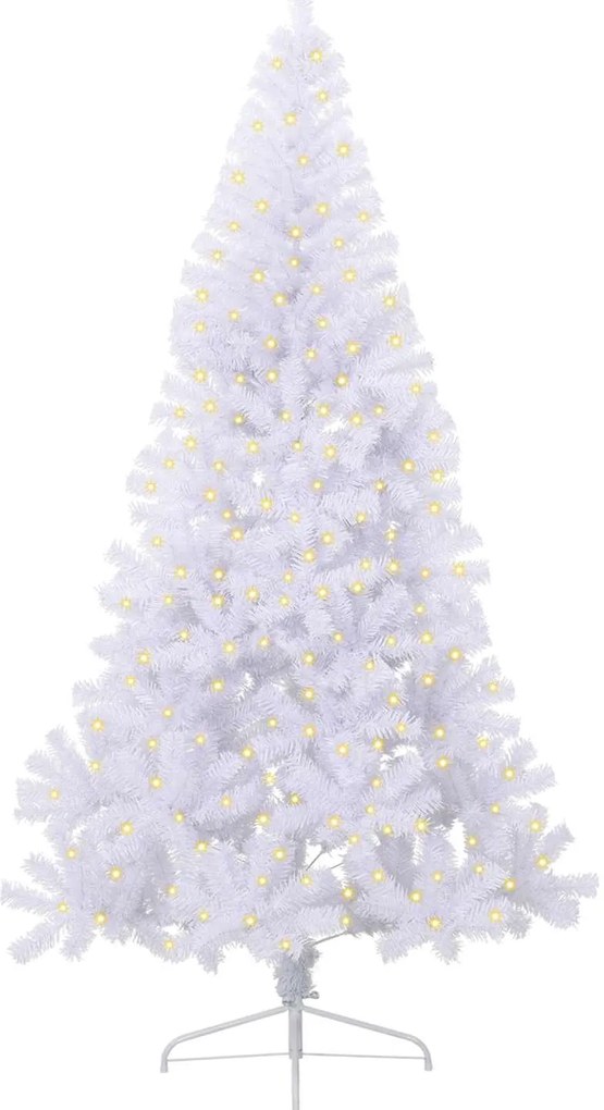 vidaXL Τεχνητό Χριστουγεννιάτικο Δέντρο Λευκό 240 cm PVC και Ατσάλι