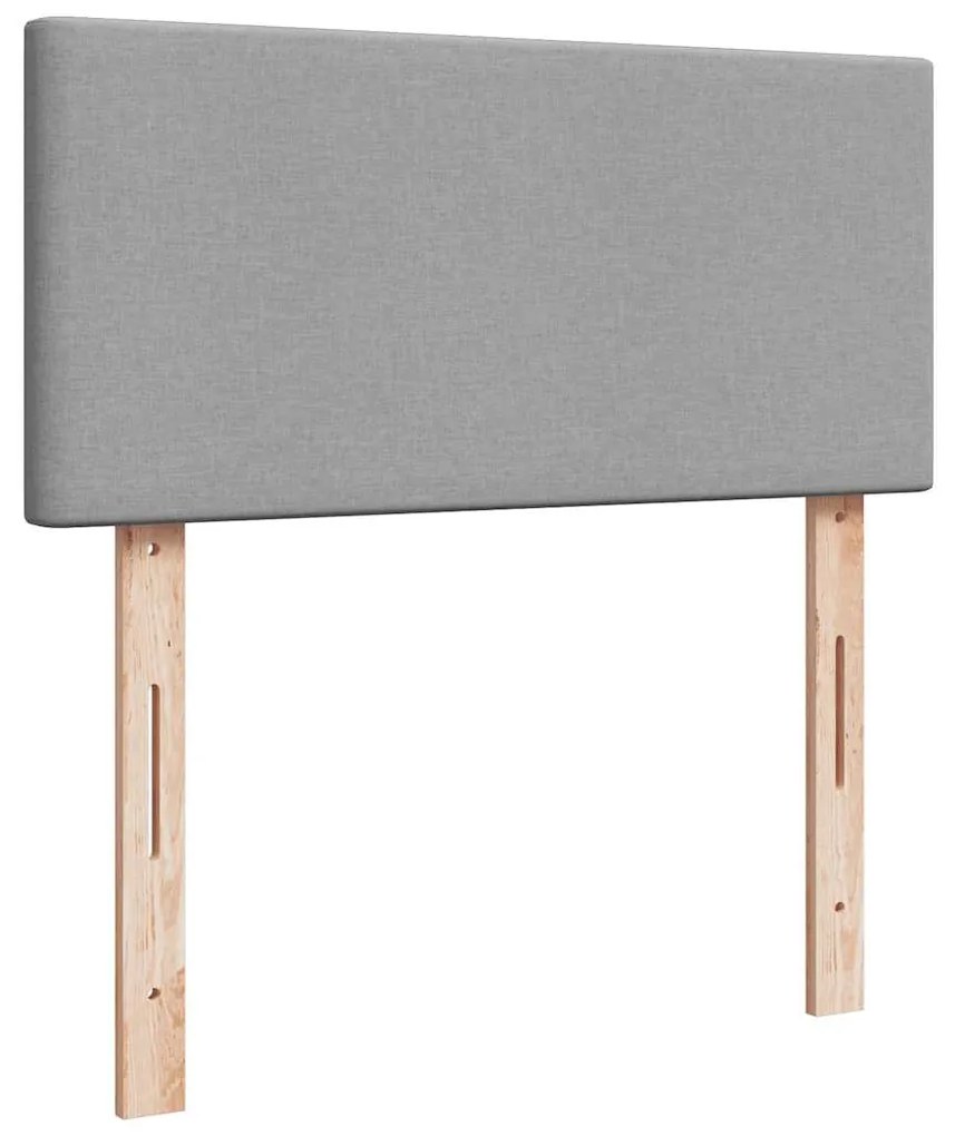vidaXL Κρεβάτι Boxspring με Στρώμα Ανοιχτό Γκρι 80x200 εκ. Υφασμάτινο