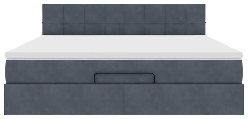 vidaXL Οθωμανικό κρεβάτι με στρώμα σκούρο γκρι 180x200cm Velvet