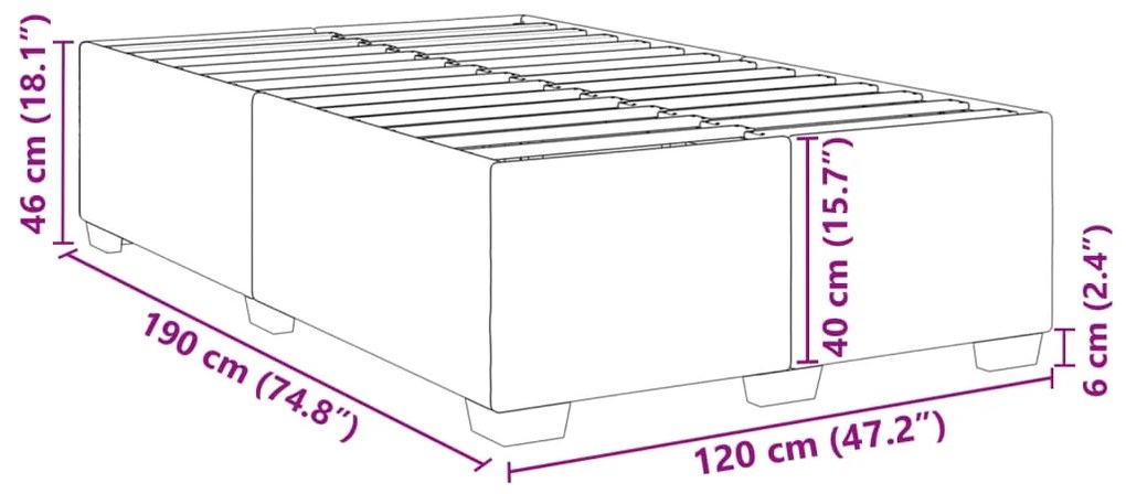 Πλαίσιο Κρεβατιού Σκούρο Πράσινο 120x190 εκ. Βελούδινο - Πράσινο