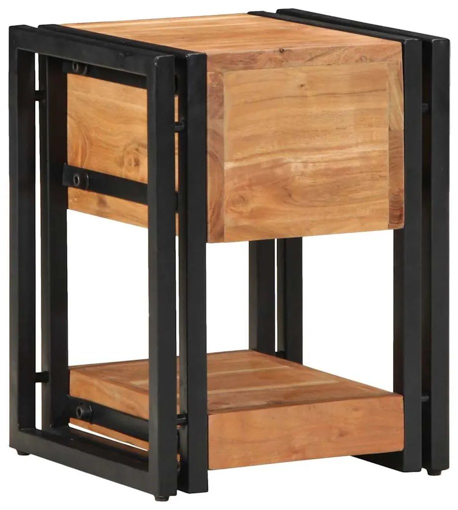 vidaXL Κομοδίνο με συρτάρι Καφέ 30 x 30 x 40 cm Μασίφ ξύλο ακακίας