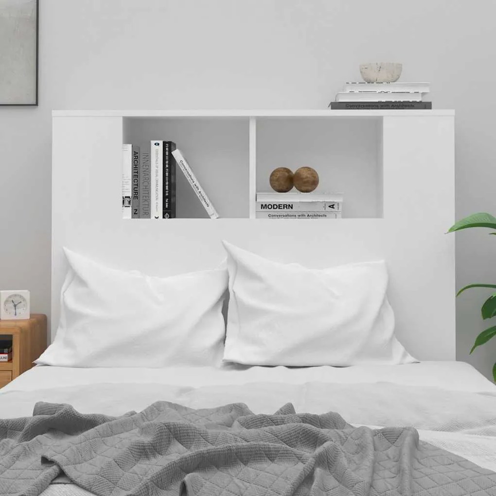 vidaXL Κεφαλάρι Με Αποθηκευτικό Χώρο Λευκό 100 x 18,5 x 102,5 εκ.