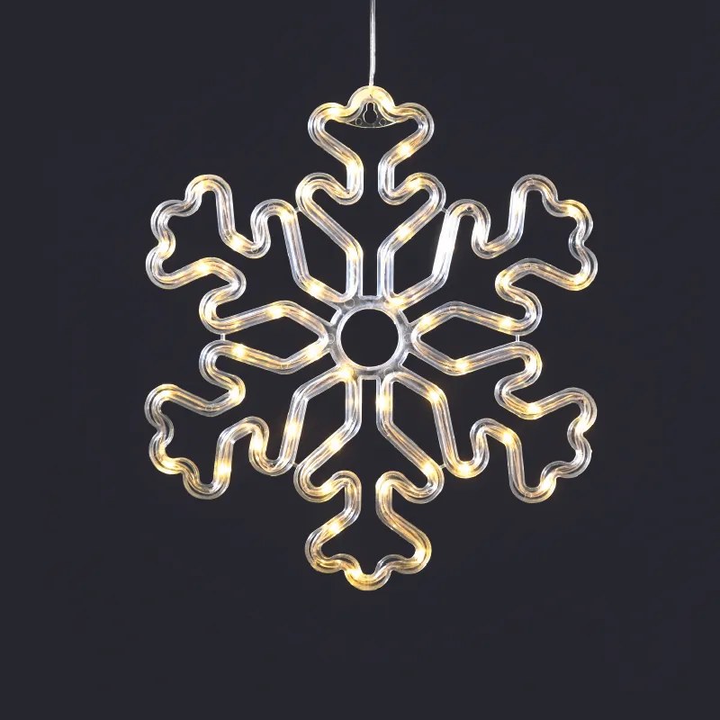 "PLASTIC SNOWFLAKE" 50 LED ΛΑΜΠΑΚΙΑ WW ΜΠΑΤ. (3ΧΑΑ)/USB, IP20, 30.5*0.7*27.5 ACA X04501311