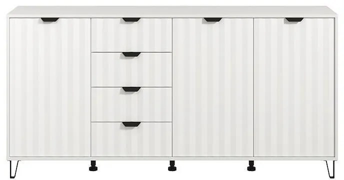 Κομότα - Μπουφές Brest 4Κ4F Λευκό - Λευκό Ματ 183x40x91 εκ. 183x40x91 εκ.