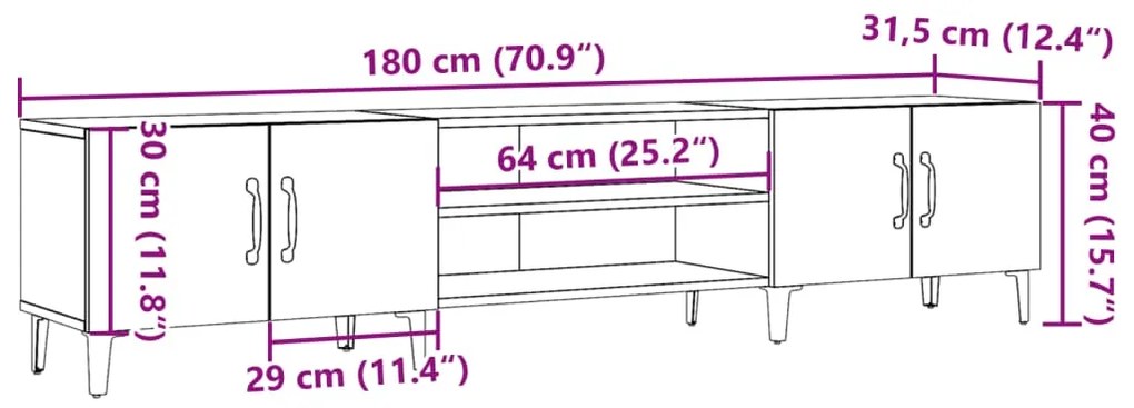 ΈΠΙΠΛΟ ΤΗΛΕΟΡΑΣΗΣ ΌΨΗ ΠΑΛΑΙΟΥ ΞΥΛΟΥ 180X31,5X40 ΕΚ. ΕΠΕΞ. ΞΥΛΟ 857143