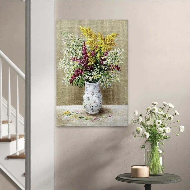 Πίνακας σε καμβά Flowers in Vase Megapap ψηφιακής εκτύπωσης 60x90x3εκ. - GP033-0110 - GP033-0110