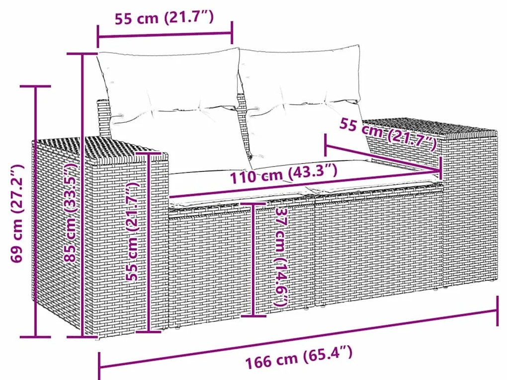 vidaXL Σετ Καναπέ Κήπου 8 pcs Μπεζ συνθετικό ρατάν
