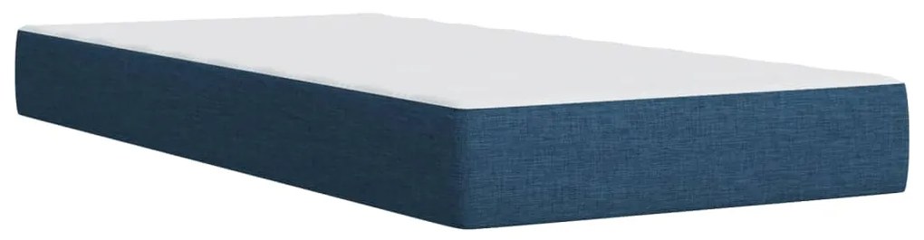 vidaXL Κρεβάτι Boxspring με Στρώμα Μπλε 100 x 200 εκ. Υφασμάτινο