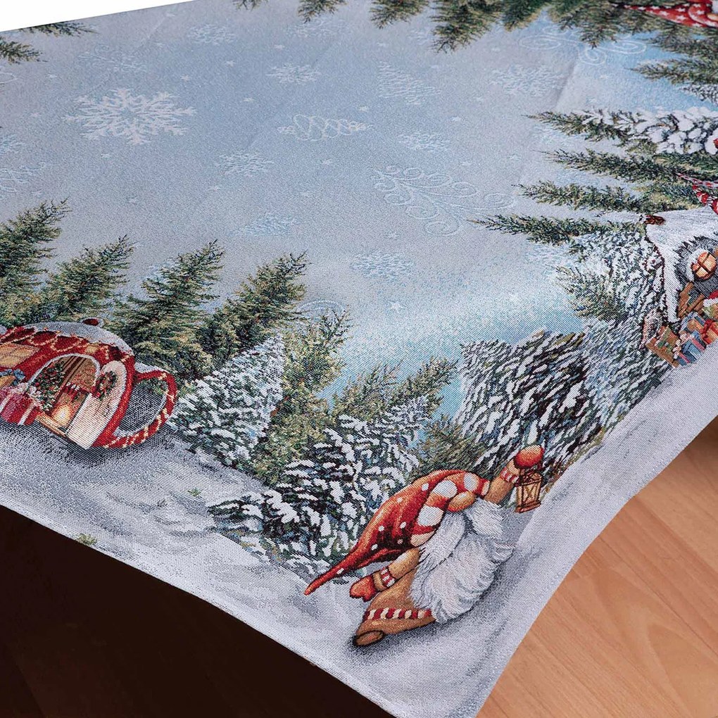 Χριστουγεννιάτικο Τραπεζομάντηλο (140x140) Silk Fashion Searching Gnomes