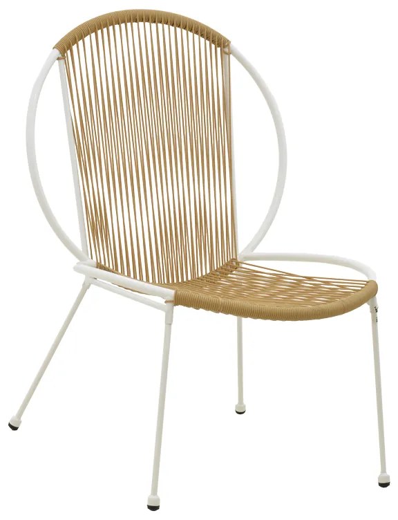 Καρέκλα Dapper pakoworld λευκό μέταλλο-pe φυσικό 64.5x71x92.5εκ