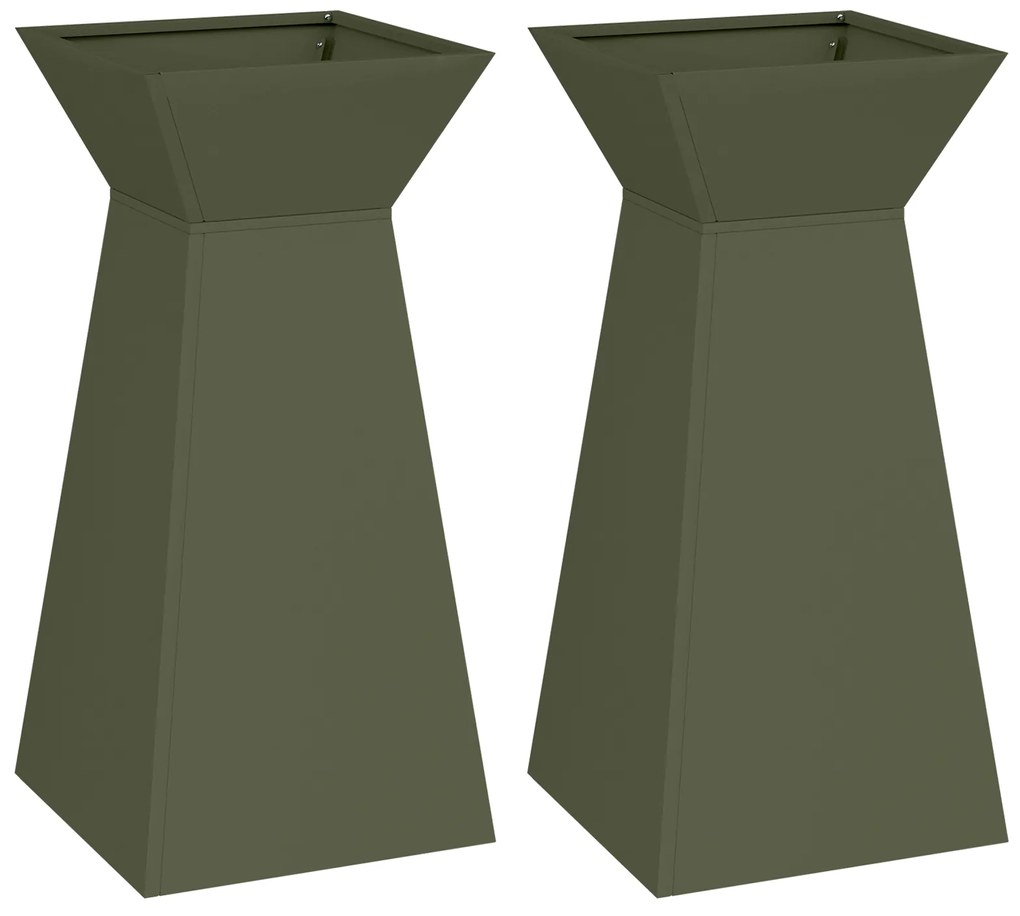 vidaXL Σετ Βάσης Φυτών Ελιά Μέταλλο 35 x 35 x 73 εκ. Διακοσμητικά Ένθετα