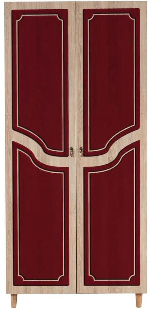 Ντουλάπα Δίφυλλη Stil 869VEL4237 90x52x192cm Oak-Red Δίφυλλη