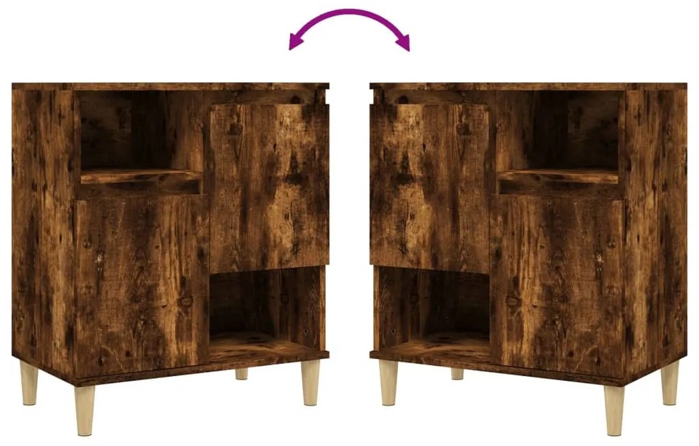 vidaXL Ντουλάπια 2 τεμ. Καπνιστή Δρυς 60x35x70 εκ. Επεξεργασμένο Ξύλο