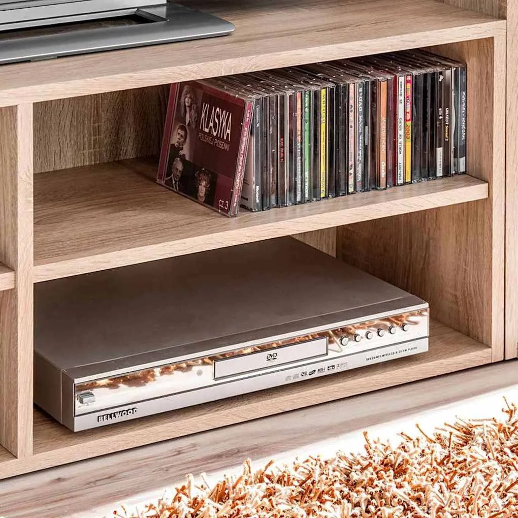 vidaXL Σετ επίπλου τηλεόρασης Επιτοίχιο 5 pcs Λευκό και ξύλο Sonoma