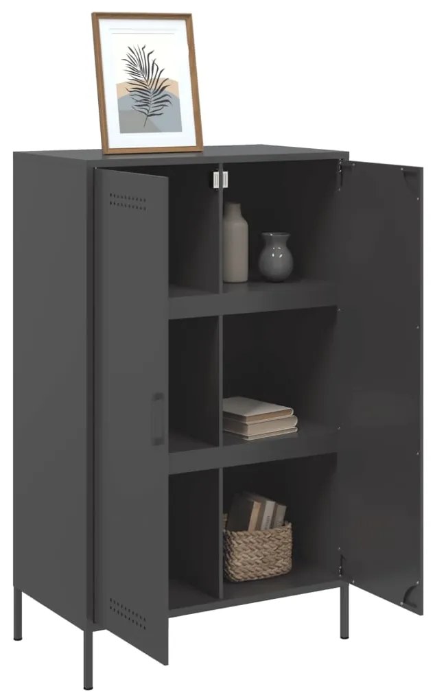 vidaXL Ντουλάπι Μαύρο 68x39x113 εκ. από Ατσάλι