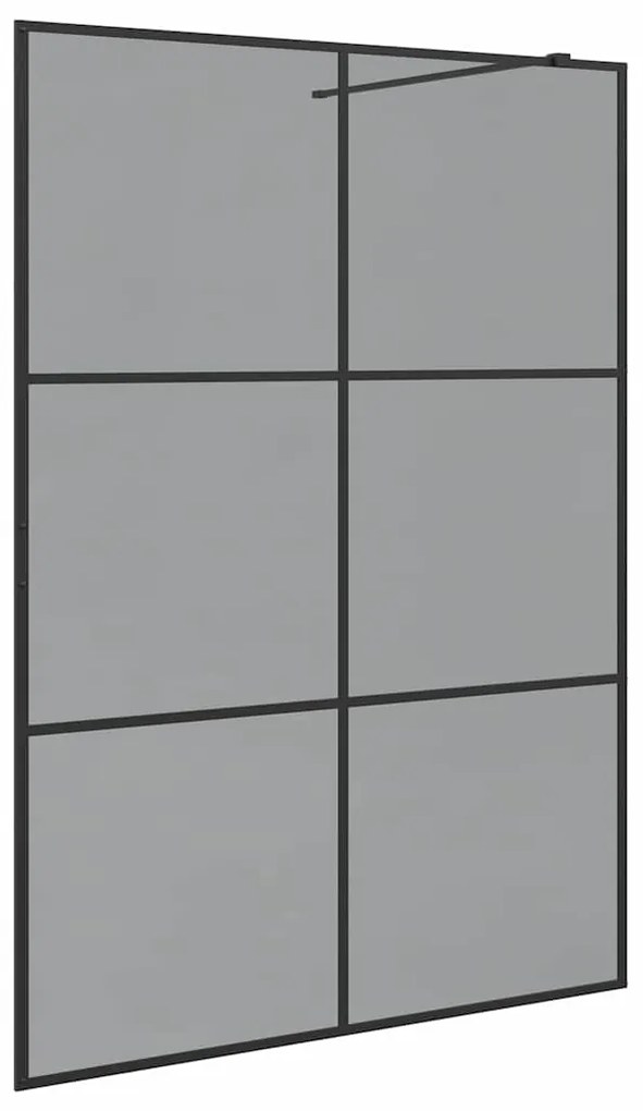 vidaXL Τοίχος Ντους Walk-in Μαύρο 140 x 195 cm σκληρυμένο γυαλί