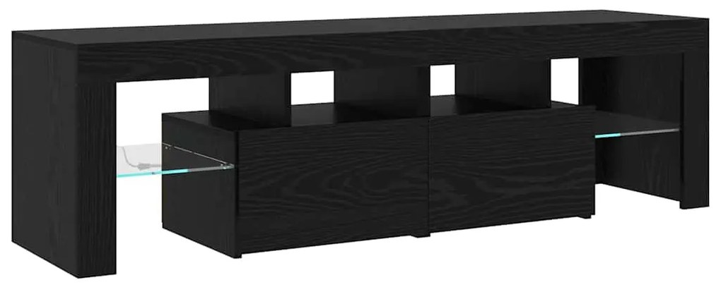 vidaXL Ντουλάπι TV 2 pcs Μαύρη Οξυά 260 x 37 x 40 εκ