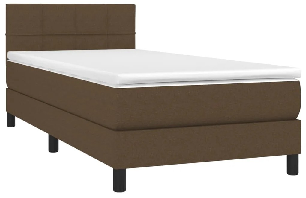 ΚΡΕΒΑΤΙ BOXSPRING ΜΕ ΣΤΡΩΜΑ ΣΚΟΥΡΟ ΚΑΦΕ 90X190 ΕΚ. ΥΦΑΣΜΑΤΙΝΟ 3140020