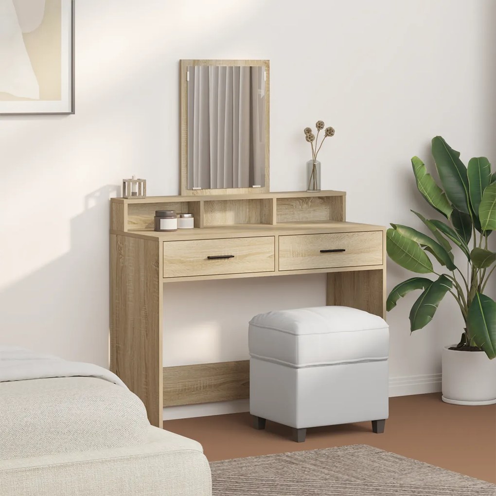 vidaXL Τουαλέτα με Συρτάρια Sonoma Oak 100x41x140 εκ.