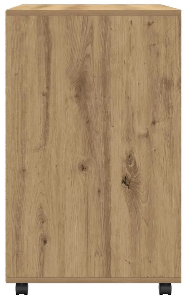 vidaXL Ντουλάπι Τροχήλατο Αρτισιανή Δρυς 60x48x81 εκ. από Επεξ. Ξύλο