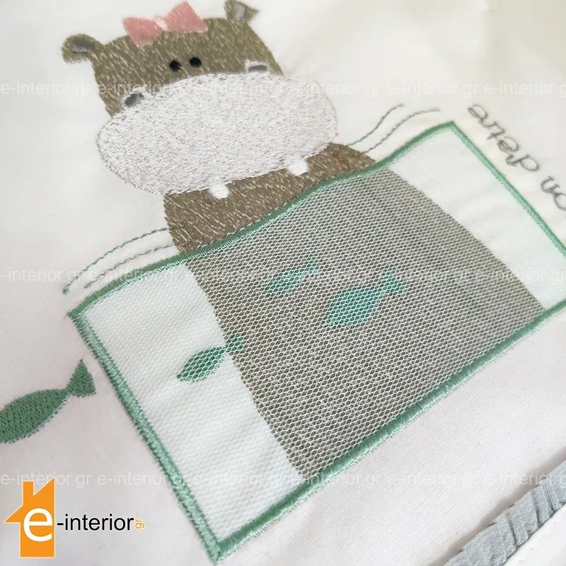 Σετ Σεντόνια Λίκνου Baby Girl Hippo - Pink 108113002