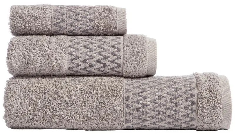 Πετσέτες Fonteste (Σετ 3τμχ) Grey Nef-Nef Homeware Σετ Πετσέτες 70x140cm 100% Βαμβάκι