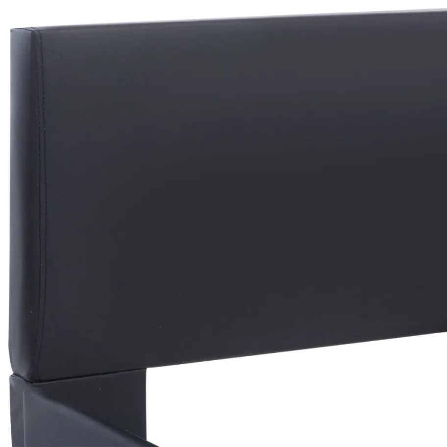 vidaXL Πλαίσιο Κρεβατιού με LED Μαύρο 180x200 εκ. από Συνθετικό Δέρμα