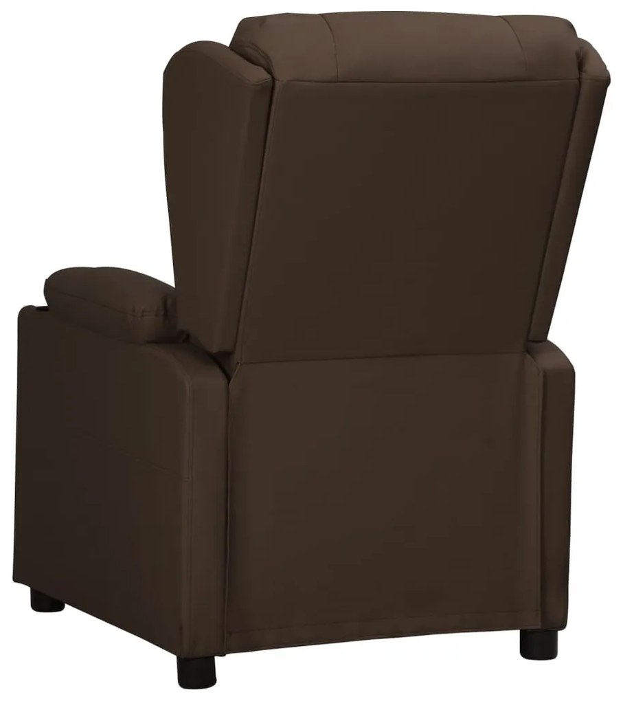 vidaXL Πολυθρόνα Μασάζ με Ανύψωση Γυαλ. Καφέ Συνθ. Δέρμα