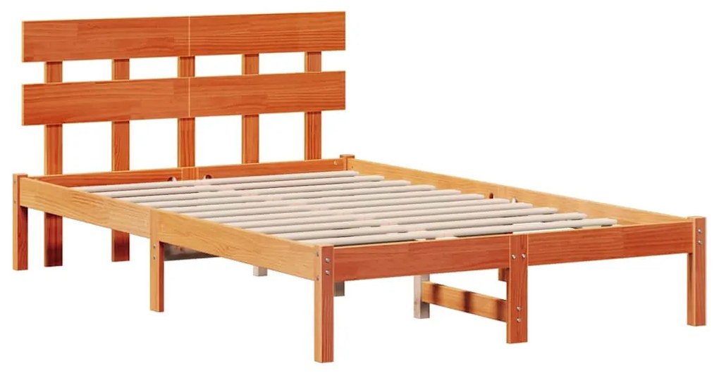 vidaXL Σκελετός Κρεβατιού Καφέ 120 x 190 cm Μασίφ ξύλο πεύκου