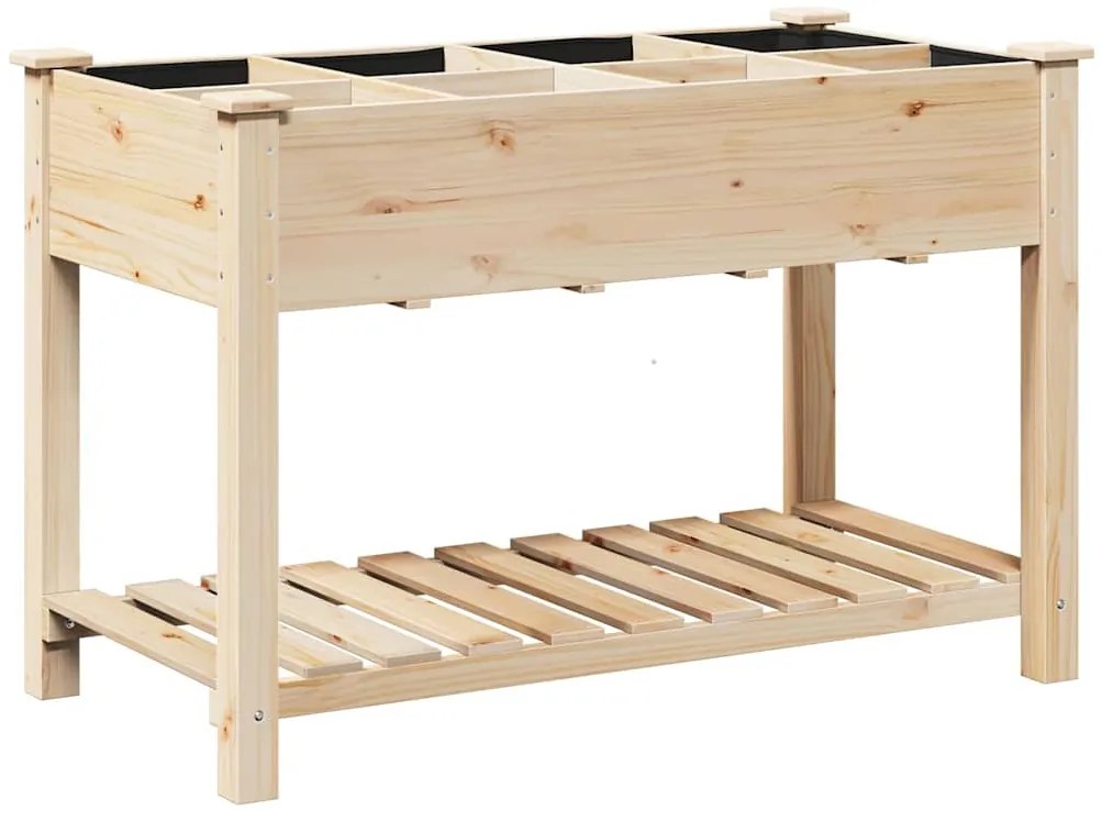 vidaXL Γλάστρα Κήπου Μπεζ 115 x 59 x 76,5 εκ Στερεό Ξύλο Πεύκου