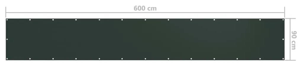 Διαχωριστικό Βεράντας Σκούρο Πράσινο 90x600 εκ. Ύφασμα Oxford - Πράσινο