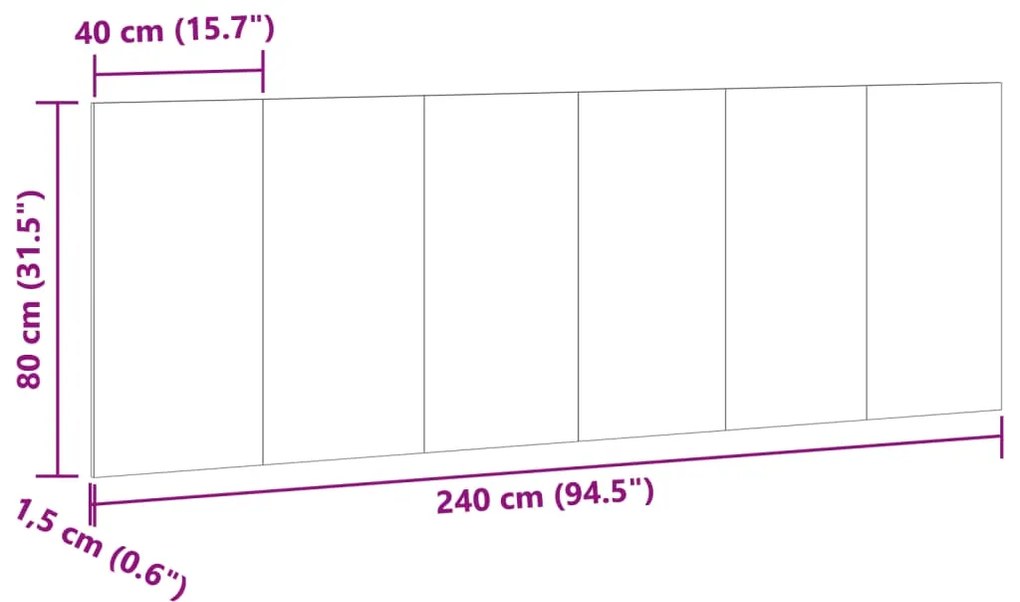 Κεφαλάρι Κρεβατιού Όψη Παλαιού Ξύλου 240x1,5x80εκ Επεξεργ. Ξύλο - Καφέ