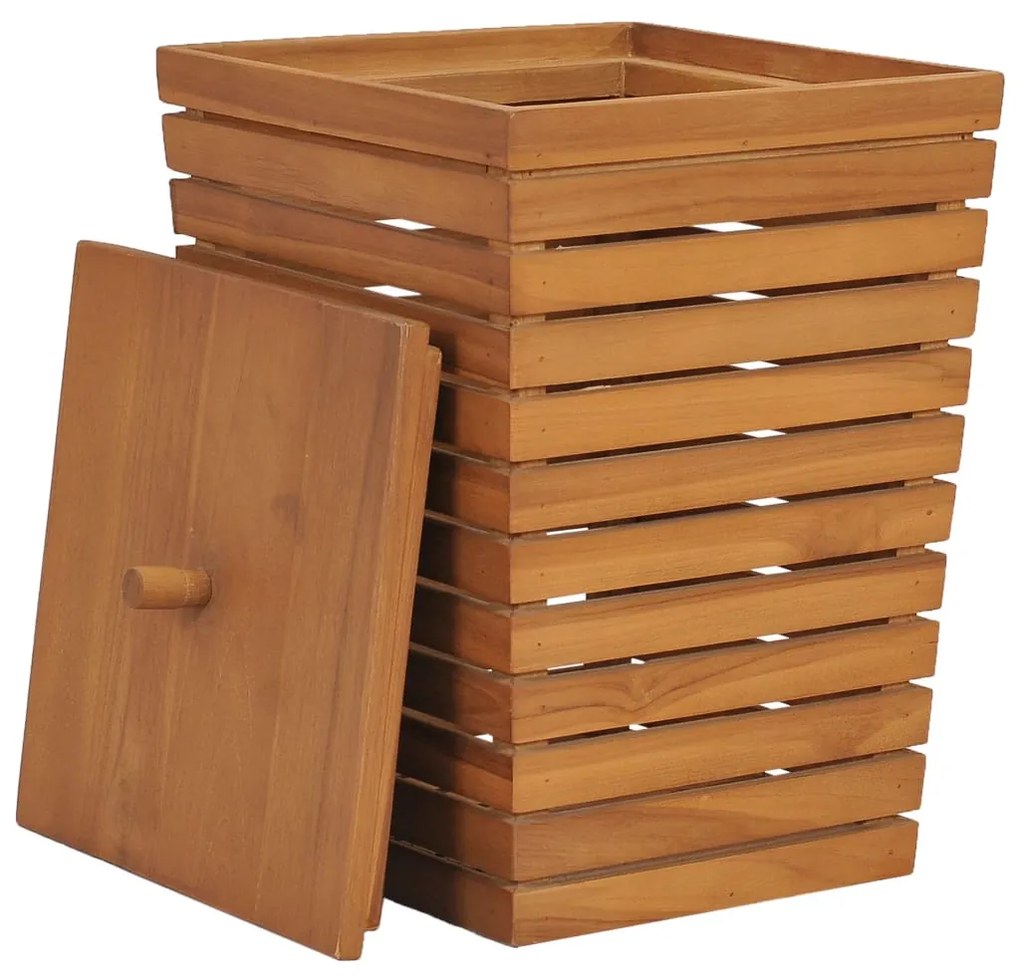 vidaXL Καλάθι Απλύτων 30 x 30 x 45 εκ. από Μασίφ Ξύλο Teak
