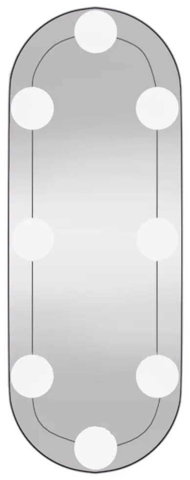 Καθρέφτης Τοίχου Οβάλ με Φώτα LED 15x40 εκ. από Γυαλί - Ασήμι