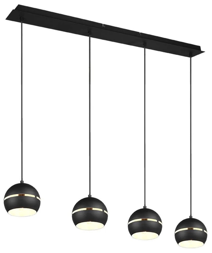 Φωτιστικό Οροφής - Ράγα Fletcher 313300432 4xE14 40W 105x15x150cm Black Mat Trio Lighting Μέταλλο