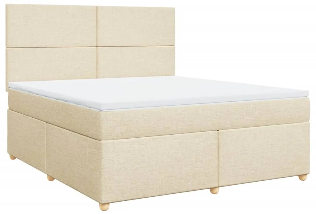 ΚΡΕΒΑΤΙ BOXSPRING ΜΕ ΣΤΡΩΜΑ ΚΡΕΜ 180X200 ΕΚ. ΥΦΑΣΜΑΤΙΝΟ 3291357