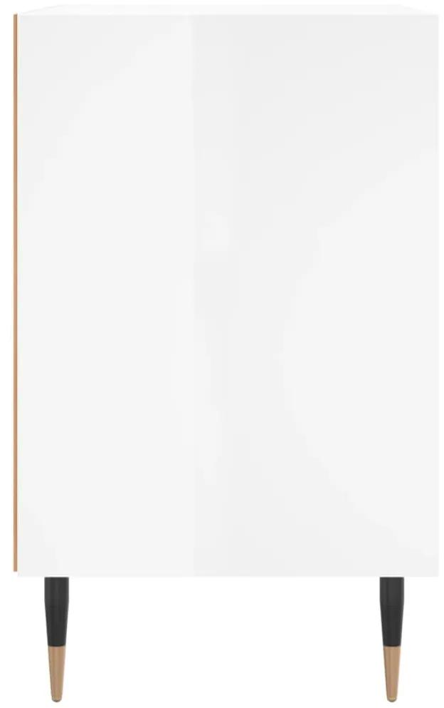 vidaXL Κομοδίνα 2 τεμ. Γυαλ. Λευκά 40x30x50 εκ. από Επεξεργασμένο Ξύλο