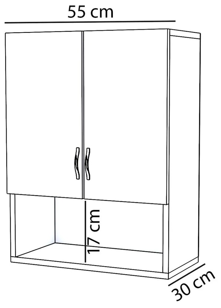 Ντουλάπι Μπάνιου SAMENTHA Λευκό Μοριοσανίδα 55x30x70cm - 14870198