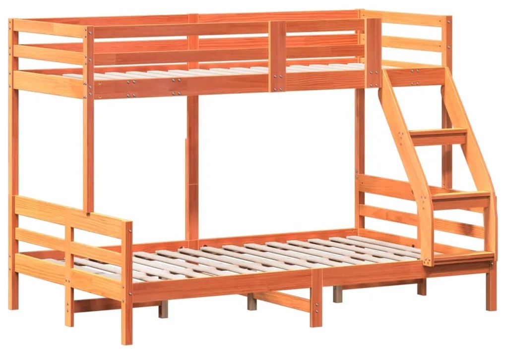 vidaXL Κουκέτα 80x200/120x200 εκ. Καφέ Κεριού από Μασίφ Ξύλο Πεύκου