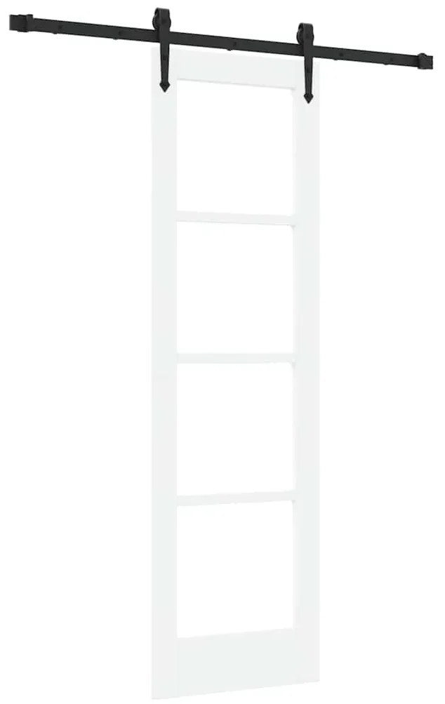 vidaXL Συρόμενη Πόρτα Λευκό 61 x 198.5 εκ. Ξύλο και μέταλλο