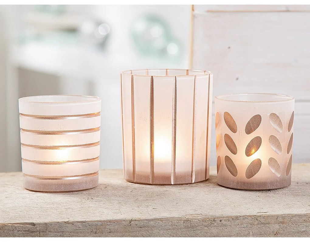 Κηροπήγιο ArteLibre Διάφανο Γυαλί 8cm Σε 3 Σχέδια