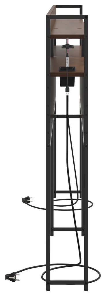 vidaXL Κεφαλάρι Αποθήκης με ράφι Καφέ δρυς 200 cm Επεξεργασμένο ξύλο