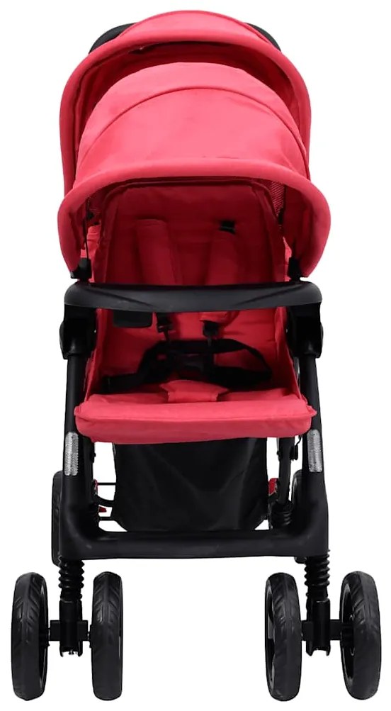 vidaXL Καρότσι Διδύμων Κόκκινο Ατσάλινο