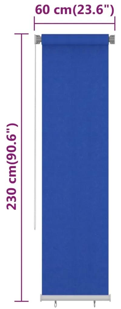 vidaXL Στόρι Σκίασης Ρόλερ Εξωτερικού Χώρου Μπλε 60 x 230 εκ. HDPE